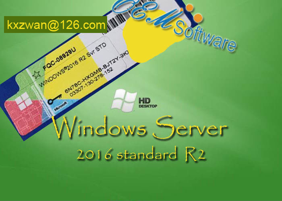 Licencia estándar de la llave de la venta al por menor de la etiqueta engomada del Coa del paquete del OEM R2 de Windows Server 2016 originales